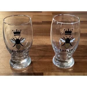 Set of 2 Buzzed Bee Juice Shot Glasses 4.5”